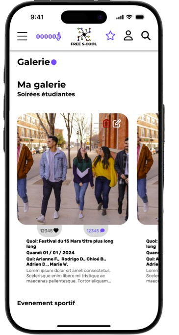 App Free S-Cool Évènements